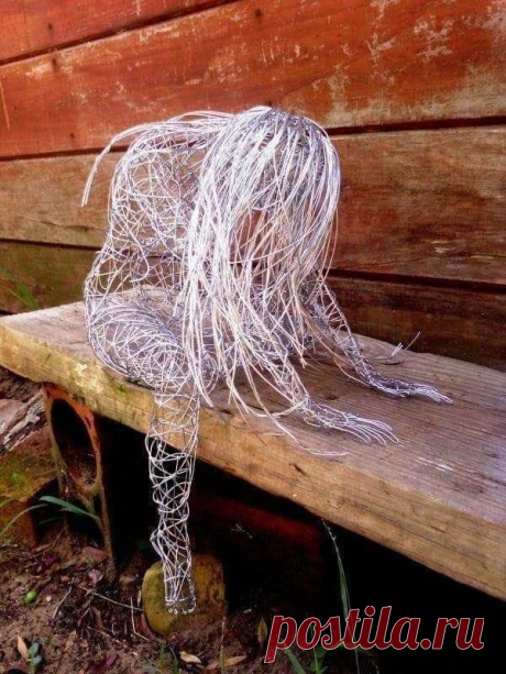 Уставшая душа... работа из проволоки...красиво!