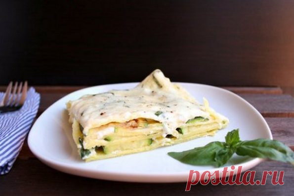 Лазанья с цуккини и сыром — рецепт