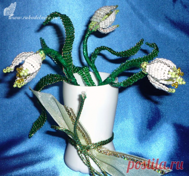 Подснежники из бисера