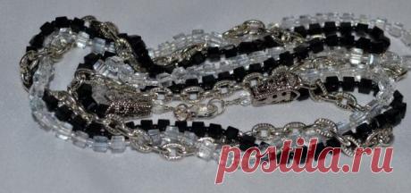 Черно - белые бусики и браслет / Бисер / Бисер. Работы пользователей