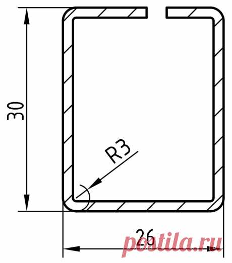 Армирующий профиль 30x26x30 (WINTECH) – Армирующий профиль для систем винтех
