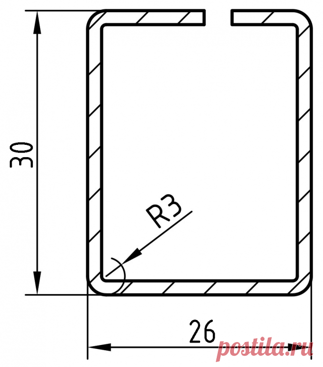 Армирующий профиль 30x26x30 (WINTECH) – Армирующий профиль для систем винтех