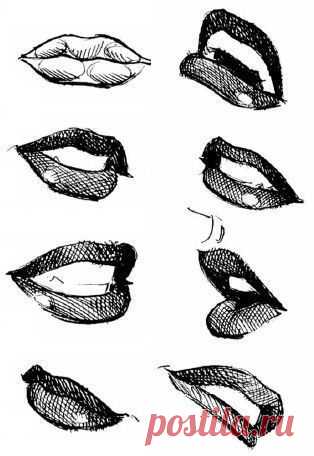 Рисуем губы.
