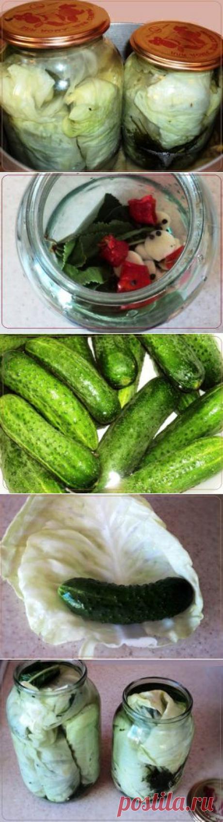 Острые огурцы в капуст листьях | Рецепты вкусно