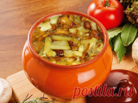Лисички с картошкой в горшочке рецепт с фото - 1000.menu