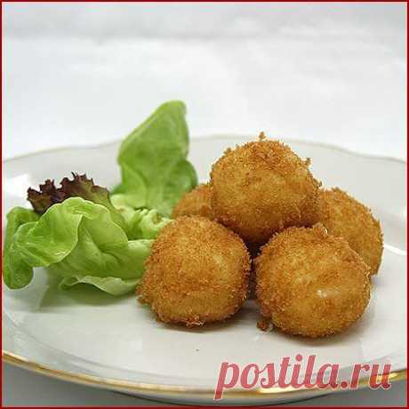 Картофельные крокеты с грибами.