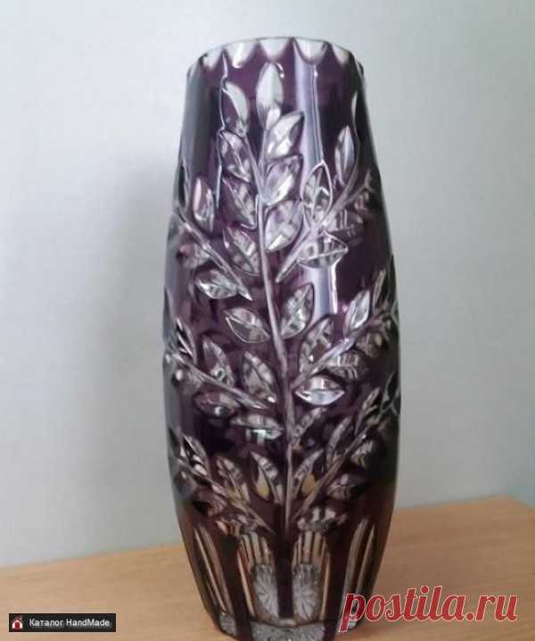 Новая ваза фиолетовый хрусталь, ручная работа купить в Беларуси HandMade, цены в интернет магазинах