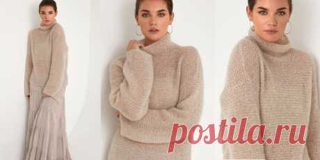 Свитер из мохера Beige Модный женский свитер из мохера свободного фасона, вязаный спицами платочной вязкой, с описанием из новой коллекции весна 2019 года.