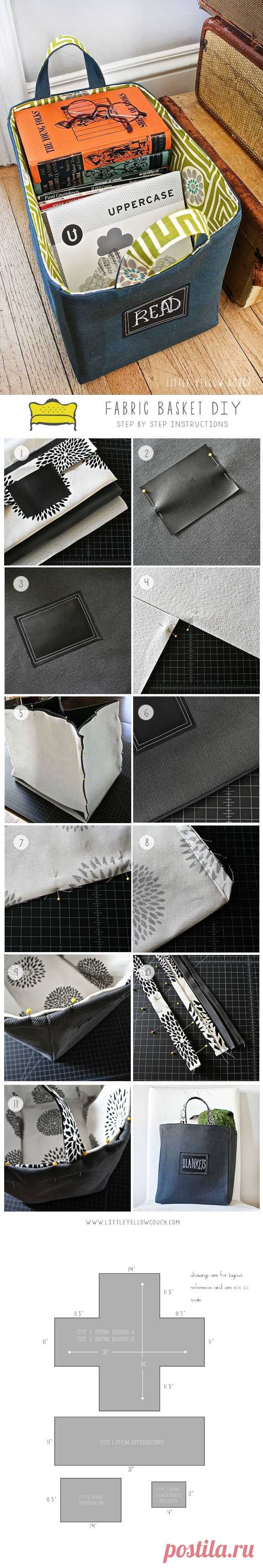 DIY: Fabric Basket with Chalkboard Label — Little Yellow Couch