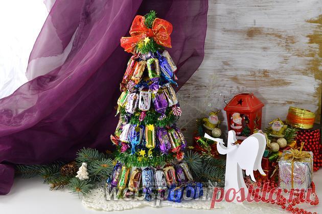 Как сделать новогоднюю ёлку из конфет фото пошагово на Webspoon.ru