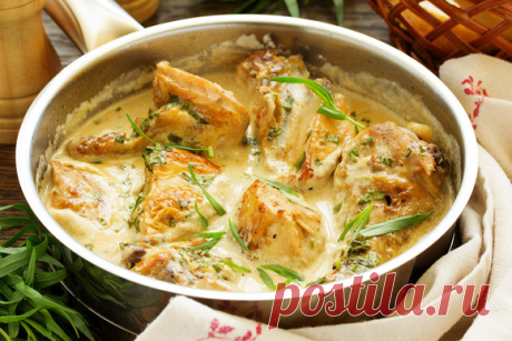 Что можно приготовить со вчерашним шампанским. Курица в сливочном соусе. Слив.соус и игристое вино представляют очень гармоничный дуэт! Газированность напитка при приготовлении не имеет значения, поэтому смело берите вчерашнее шампанское