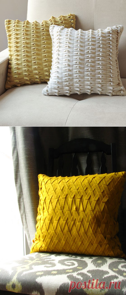 Диванные уютные подушки-“думочки” из полосок фетра | Рукоделие