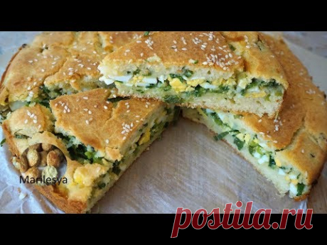 ЛЕНИВЫЙ ПИРОГ С ЗЕЛЁНЫМ ЛУКОМ И ЯЙЦОМ,готовить несколько минут!