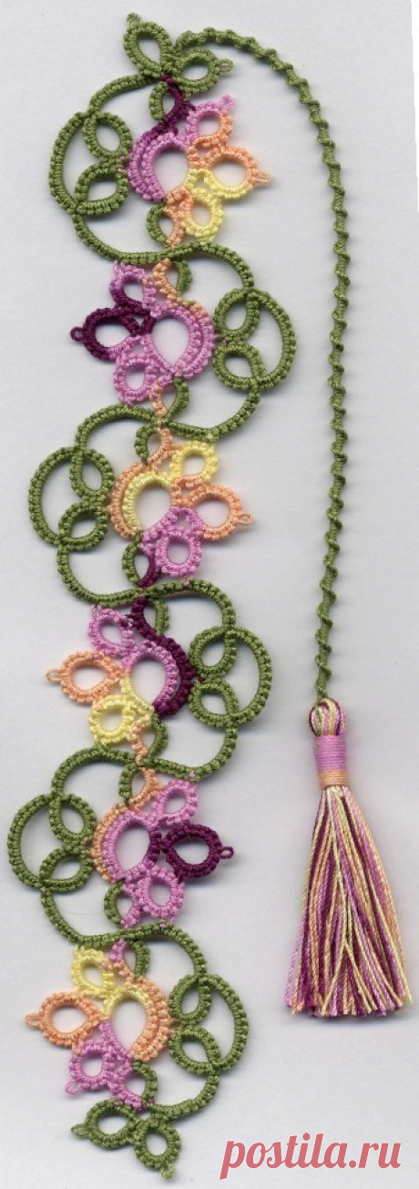 Tatting, Beading and Needlework: Flowery Bookmark. Comes with link to free pattern! | Tatting | Beautiful, Цветок и Закладки