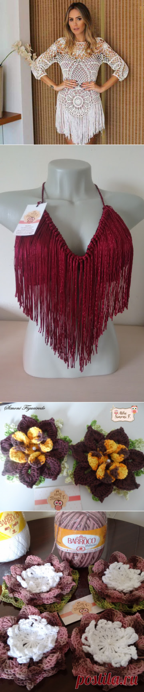 Crochet Heklanje plus : Odjeća, cvijetovi i ukrasi sa stranice Atelie Simoni F.