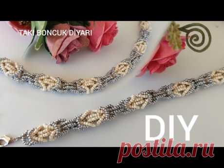 Kum boncuktan Halat Zincir yapımı// Rope Chain Bracelet. DİY. Rope chain bracelet