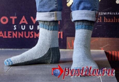 мужские носки спицами 45