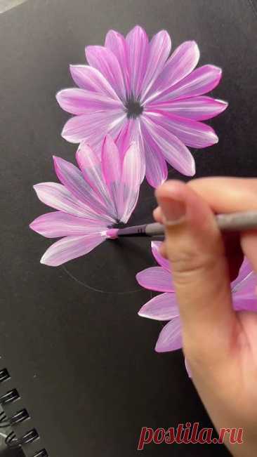 ✨My Black Diary Day✨ Brush Stroke Painting #acrylicpainting #art #floralart #shorts #asmr #viral