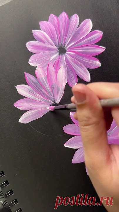 ✨My Black Diary Day✨ Brush Stroke Painting #acrylicpainting #art #floralart #shorts #asmr #viral