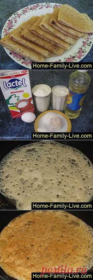 Кулинарные рецепты Блины из ржаной муки - пошаговый фоторецепт - ржаные блины