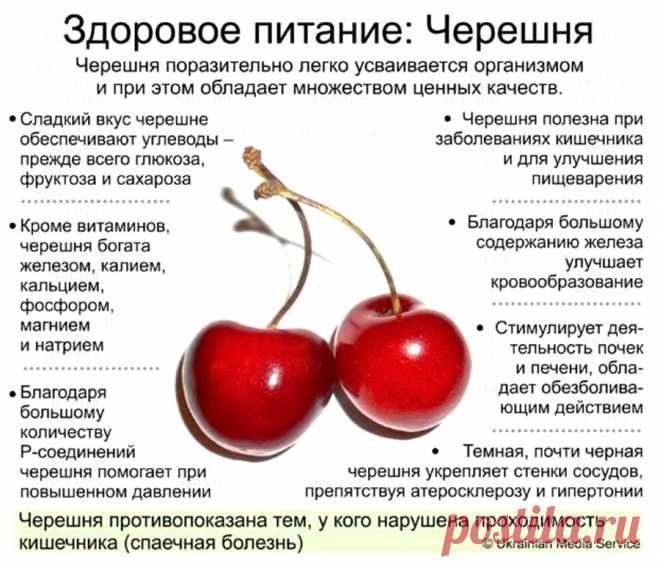 Черешня - полезные свойства