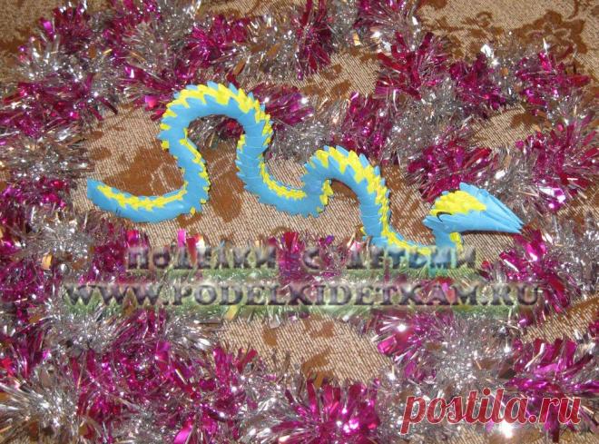 оригами змея, модульное оригами змея, модульное оригами змея схема, змея из модулей оригами, оригами из бумаги змея | Детские поделки своими руками