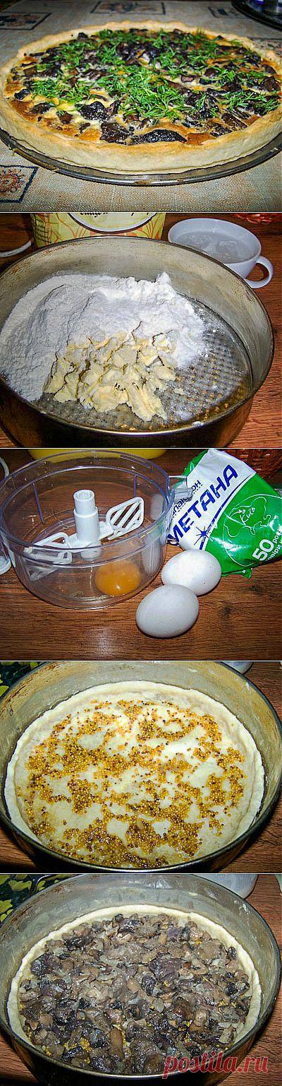 Луковый пирог с грибами . Фото-рецепт / Готовим.РУ