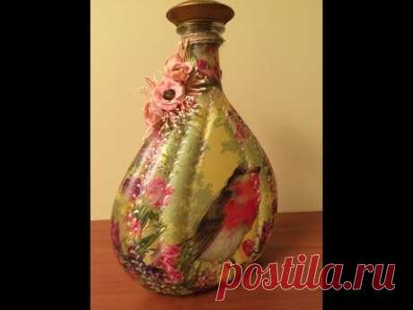 Декорирование бутылки. (Bottle decoration).