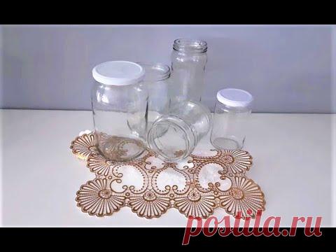все СТЕКЛЯННЫЕ БАНОЧКИ украсила одним ковриком