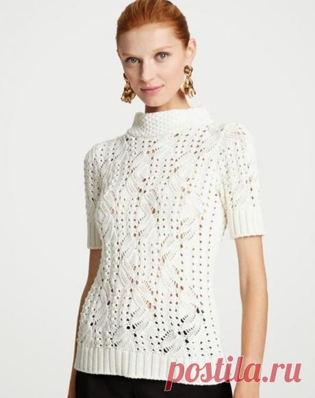 Японский ажур для вязания кофточки спицами | Ажурные Узоры