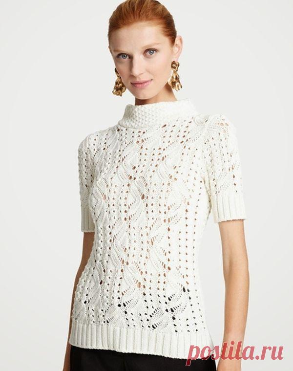Японский ажур для вязания кофточки спицами | Ажурные Узоры