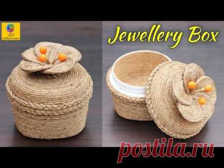 Plastic Container Jewellery Box with Jute Rope | Jewellery Box | Plastic Container Jewellery Box