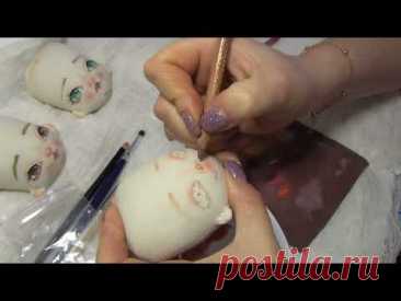 Большой мастер-класс "Создаем текстильную куклу" Часть1 - Лицо/ "Creating a textile doll" Part1