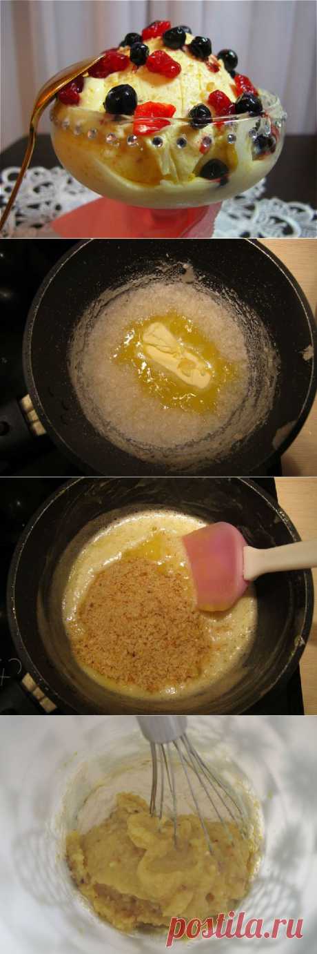 Миндально-ромовое мороженое.