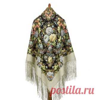 павлопосадские платки Платок павлопосадский Диво дивное 1798-12
чистошерстяной набивной с шелковой бахромой
 Автор Фадеева Валерия
Размер 148-148см