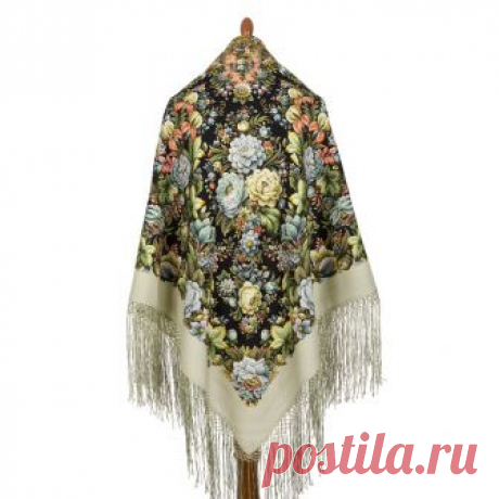павлопосадские платки Платок павлопосадский Диво дивное 1798-12
чистошерстяной набивной с шелковой бахромой
 Автор Фадеева Валерия
Размер 148-148см
