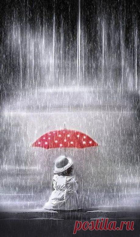 Red umbrella | I Wish It Would Rain