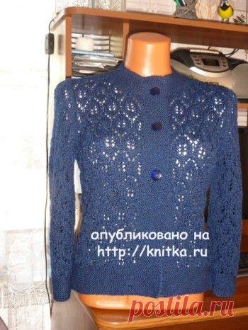 Вязаный спицами жакет с описанием и схемой,  Вязание для женщин Связался жакетик под джинсы. Пряжа 