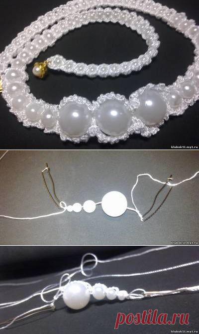 Необыкновенно красивое вязаное колье