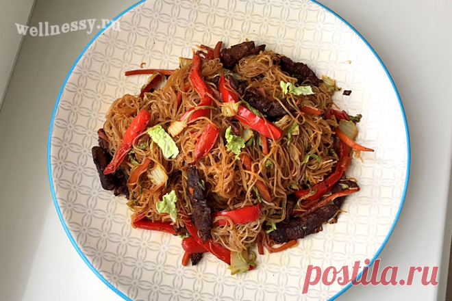 Фунчоза с мясом и овощами: домашний рецепт приготовления — Сад Заготовка
