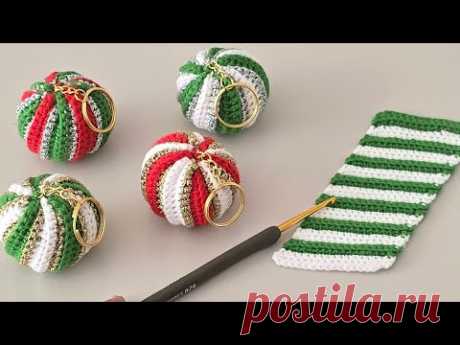 🎁Очаровательные брелки для ключей в виде рождественских шаров, связанные крючком, для подарка