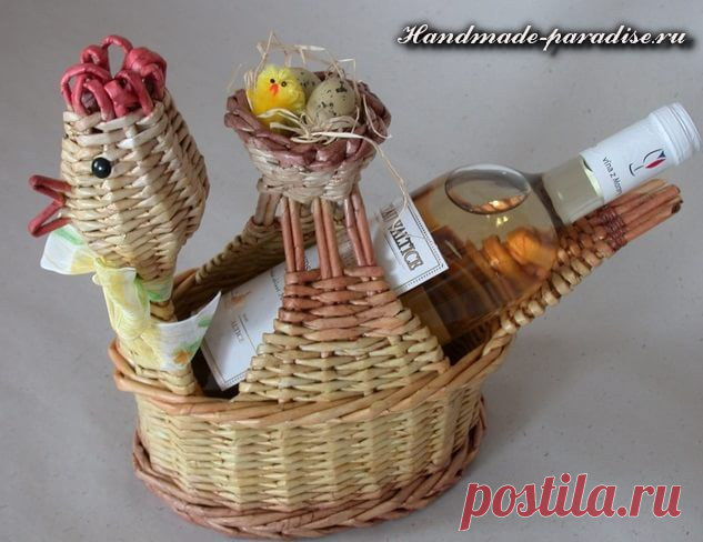 Пасхальный заяц - корзинка из газет - Handmade-Paradise