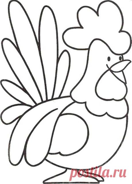 2017 ГОД - ГОД КРАСНОГО ОГНЕННОГО ПЕТУХА. ТРАФАРЕТЫ для творчества