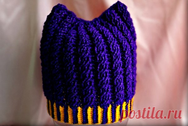 Вязаная крючком шапка с ушками (видео мастер-классы) | 33 Поделки | Яндекс Дзен