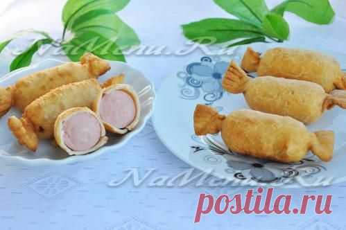 Жареные сосиски в тесте, рецепт с фото