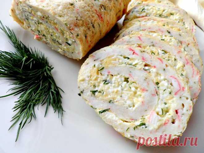 Вкусный и простой в приготовлении закусочный крабовый рулет с начинкой - СУПЕР ШЕФ