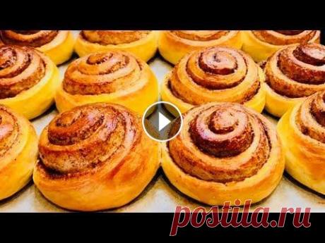 БУЛОЧКИ С КОРИЦЕЙ. Вкуснейшие булочки, которые наполнят Ваш дом ароматом Рождества. Ароматная, пышная и необыкновенно вкусная выпечка для уютного чаепития. Удовольствие и истинное наслаждение приносит даже сам процесс приготовления эт...