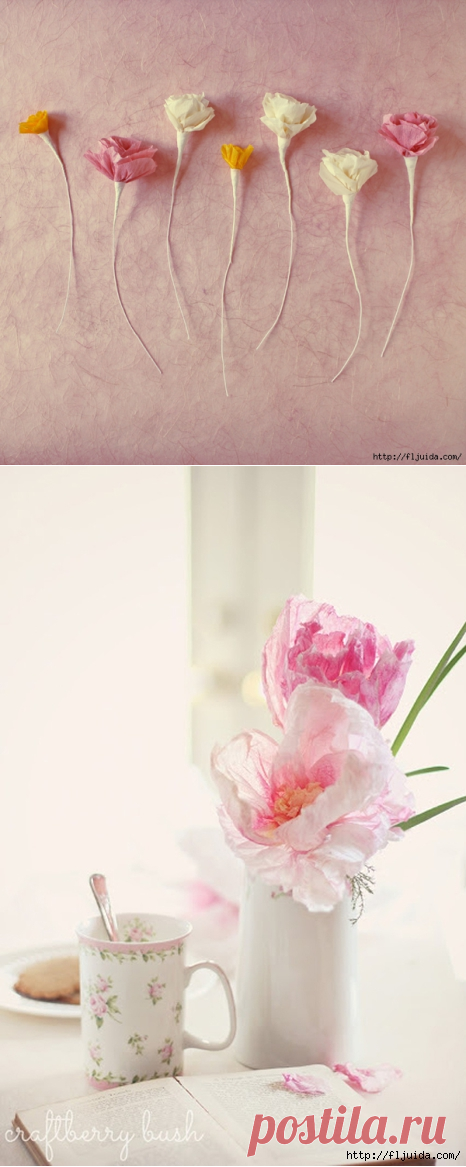 1 часть. Самодельные цветы для интерьера.