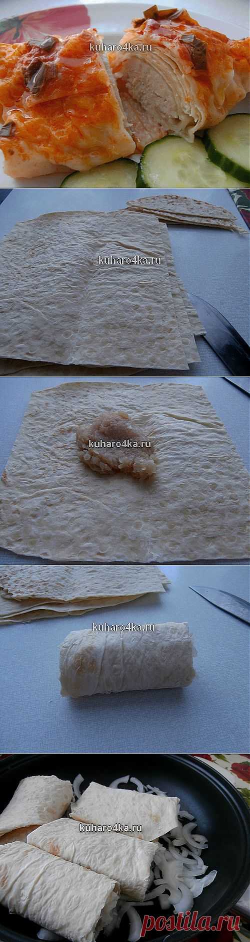 Конвертики из лаваша с начинкой - не только вкусно, но и быстро!.