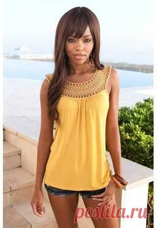 crochet yoke tank | Crochet/Roupa